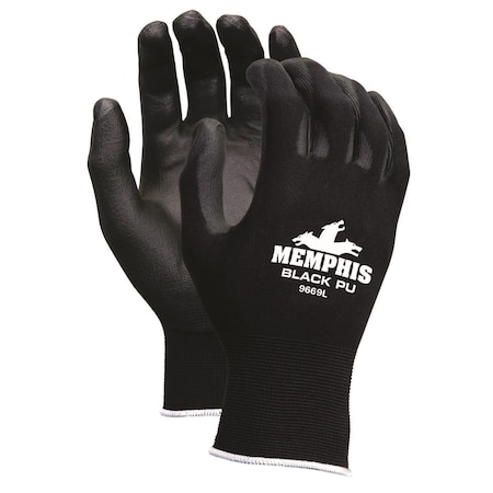 Mcr Safety 9669XL Memphis Gloves, X-Large, Nylon, Black, Knit Wrist Cuff, PR 9669-XL